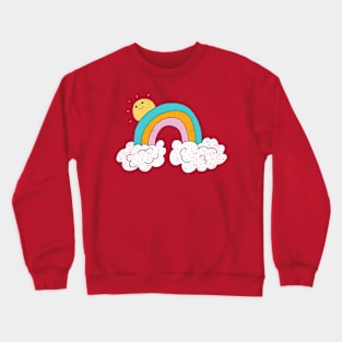 Happy Sun And Rainbow Crewneck Sweatshirt